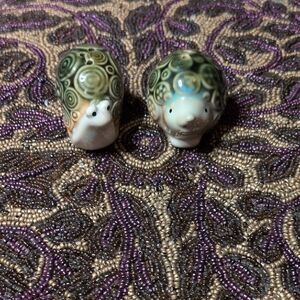Handcrafted Green Ceramic Snail Figurines